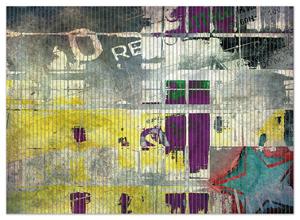 Коврик для душа Wallario, нескользящий коврик, коврик для ванной комнаты, коврик для двери, стиль ретро, ​​бирюзово-красный, размер примерно 90 х 65 см, желтый