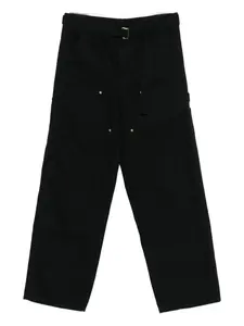 Джинсы из хлопка с поясом Sacai, черный