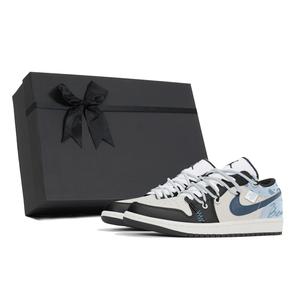 Jordan Антискользящие износостойкие низкие винтажные баскетбольные кроссовки Air 1 мужские синие