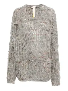 Свитер с двойным воротником из смеси натуральной шерсти LITKOVSKA, серый