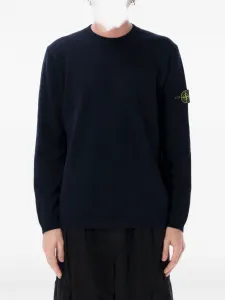 Вязаный свитер с нашивкой-логотипом Stone Island, синий