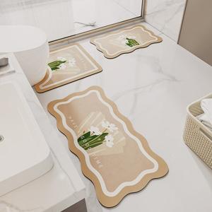 Dajiang Ковер 40х60 см для ванной комнаты, нескользящий, водопоглощающий, трехкомпонентный набор