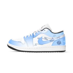 Jordan Кроссовки Air 1 Rhythm Ribbon Unisex Blue White устойчивые к истиранию низкие винтажные баскетбольные