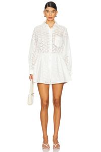 Вышитый комбинезон crush Zimmermann, белый