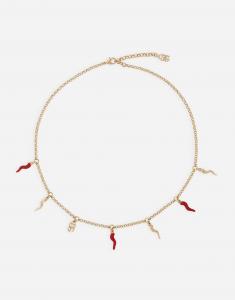 Ожерелье с логотипом dg и подвесками в виде рога Dolce & Gabbana, золото