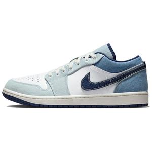 Кроссовки 1 Low Se Denim Star Blue Jordan, White/Blue