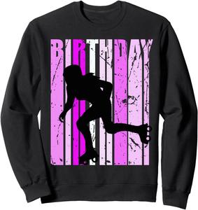 Розовая толстовка на день рождения с изображением роликовых коньков и фанатки роликовых коньков для девочек Lush Roller Skating