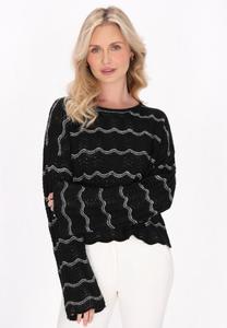 Джемпер usha SWEATER, Black Offwhite/Black