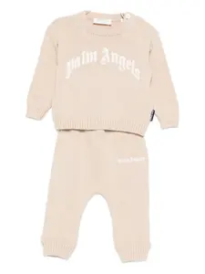 Комплект трикотажных брюк с логотипом Palm Angels Kids