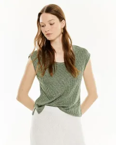 Женский топ без рукавов с рубчиком System Action, зеленый