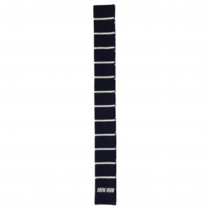 MIU MIU Шерстяной вязаный шарф унисекс синий, Blue