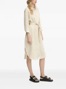 Платье-рубашка миди в тонкую полоску Armani Exchange, нейтральный