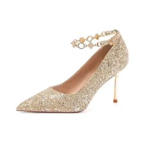 QITUMAUL Женские туфли на высоком каблуке шампань, цвет Champagne[Heel Height 6.5cm]