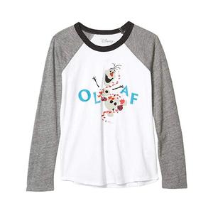Детская бейсбольная футболка Chaser Disney's Frozen Olaf, белая с серыми вставками, цвет RED463