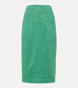 Юбка миди Werther из хлопкового полотна Max Mara, Verde Acqua