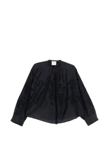 Блузка с цветочными аппликациями и длинными рукавами Forte Forte, синий