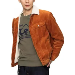 Lee Куртка Velvet мужская с коричневым лацканом Moderate