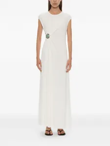 Платье макси stone со сборками Christopher Esber, белый