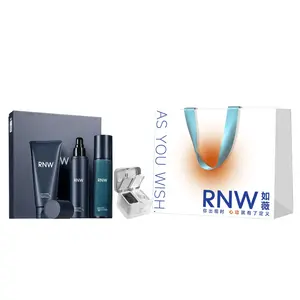 Набор для ухода за кожей мужской для контроля жира с очищающей водой, тонером, очищающим средством и глиняной маской глубокое очищение увлажнение контроль жира RNW