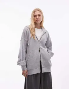 Тяжелая толстовка серого меланжа на молнии ARKET