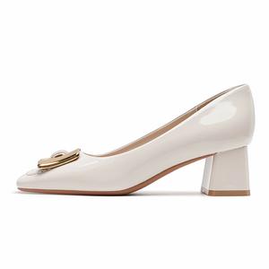 Zubumei Женские туфли на массивном каблуке 5 см экрю, цвет Ecru