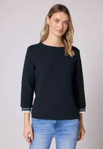 Топ с длинными рукавами и контрастными деталями Street One, Blau