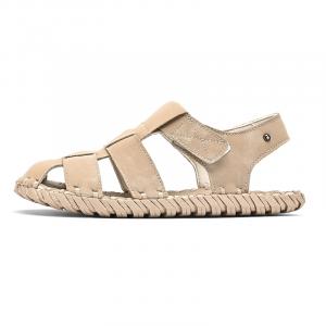 Пляжные шлепанцы мужские Молочный чай/Светло-серый/Пшеничный с подвеской быка