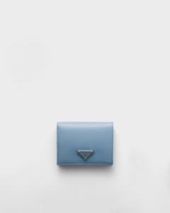 Маленький кошелек из сафьяновой кожи Prada, голубой