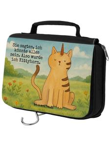 Mr. & Mrs. Panda Косметичка с изображением единорога и кошки и надписью белого цвета