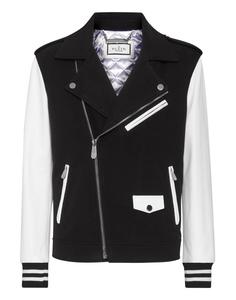 Байкер из шерсти и кожи Philipp Plein, цвет Black / White