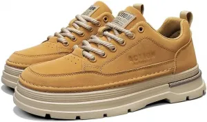 Мужские рабочие ботинки с мягким носком, оксфорды из кожи, стильные, удобные, противоскользящие, повседневные ботинки для прогулок Qacksv, черный