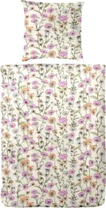 Постельное белье Primera Soft Seersucker 155x220 Flowers Natural Pink Green 213068-24 PRIMERA