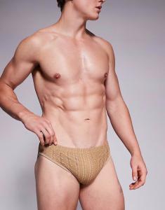 Плавки-шорты крючком ASOS DESIGN коричневого цвета