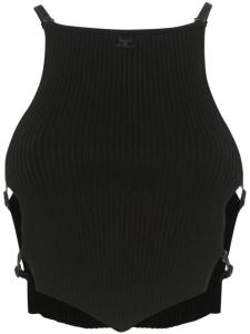 Укороченный топ Courrèges в рубчик, черный