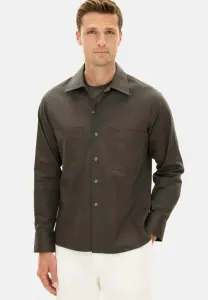 Рубашка прямого кроя с воротником-стойкой для боулинга Oscar Jacobson, Nettle Green