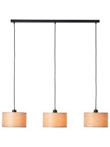 Подвесной светильник Romm, 3 лампы, 120x110x25 см, светлое дерево/черный Brilliant