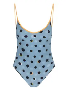 Купальник в горошек Fendi, синий