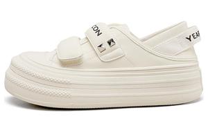 Кеды, скейтборд обувь женская низкая Yearcon, бежевый/черный