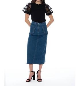Gracia Джинсовая юбка миди синего цвета