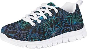Рождественские кроссовки Forchrinse для девочек и мальчиков, легкие шнурованные ходовые кроссовки, повседневные беговые кроссовки с противоскользящей подошвой, Halloween Spider Web