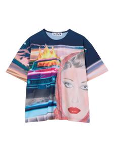 Sunnei Annemarie-print Футболка, синий