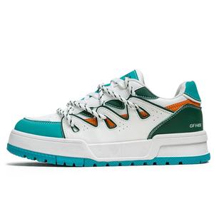 Износостойкие дышащие низкие детские кроссовки для скейтбординга для подростков Kung Fu partners, белый/зеленый