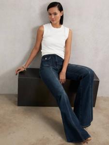 Джинсы Gloria с расклешенными штанинами для миниатюрных Reiss, Mid Blue