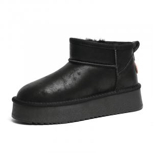 O.L Термостойкие водонепроницаемые износостойкие противоскользящие короткие зимние ботинки женские - черная шерсть, цвет Black Wool