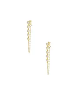 Серьги-Цепочки с подвесками, покрытые золотом и кристаллами Ettika, gold-plated