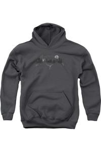 Батмен против Супермена худи с логотипом города для подростков Gildan, Charcoal