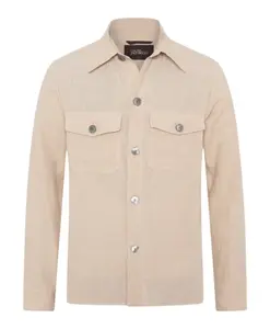 Бежевая льняная рубашка-накидка, стандартный крой. Oscar Jacobson, бежевый