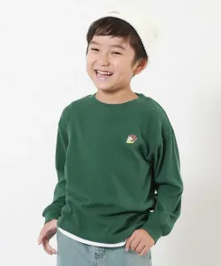 Мягкая и эластичная футболка с длинными рукавами и вышивкой в одну точку, идеально подходящая для сезона осень/зима 2025 Devirock, цвет 004-Bear-Bottle Green