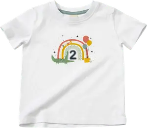 Футболка на день рождения 2 года белая размер. 98 10шт ALANA