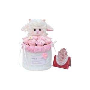 Плюшевая игрушка adorable lamb bouquet, hug bouquet dolls, высота 22см AIQINGCAOZHILIAN(WANJU), Bouquet Lamb Hugging Bucket+Greeting Card